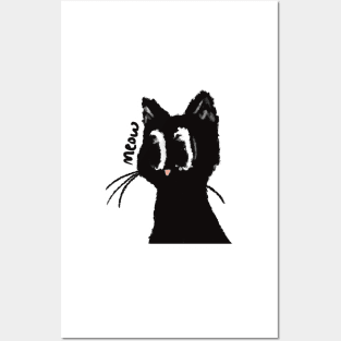 Fluffy and Lucky Black Cat Posters and Art